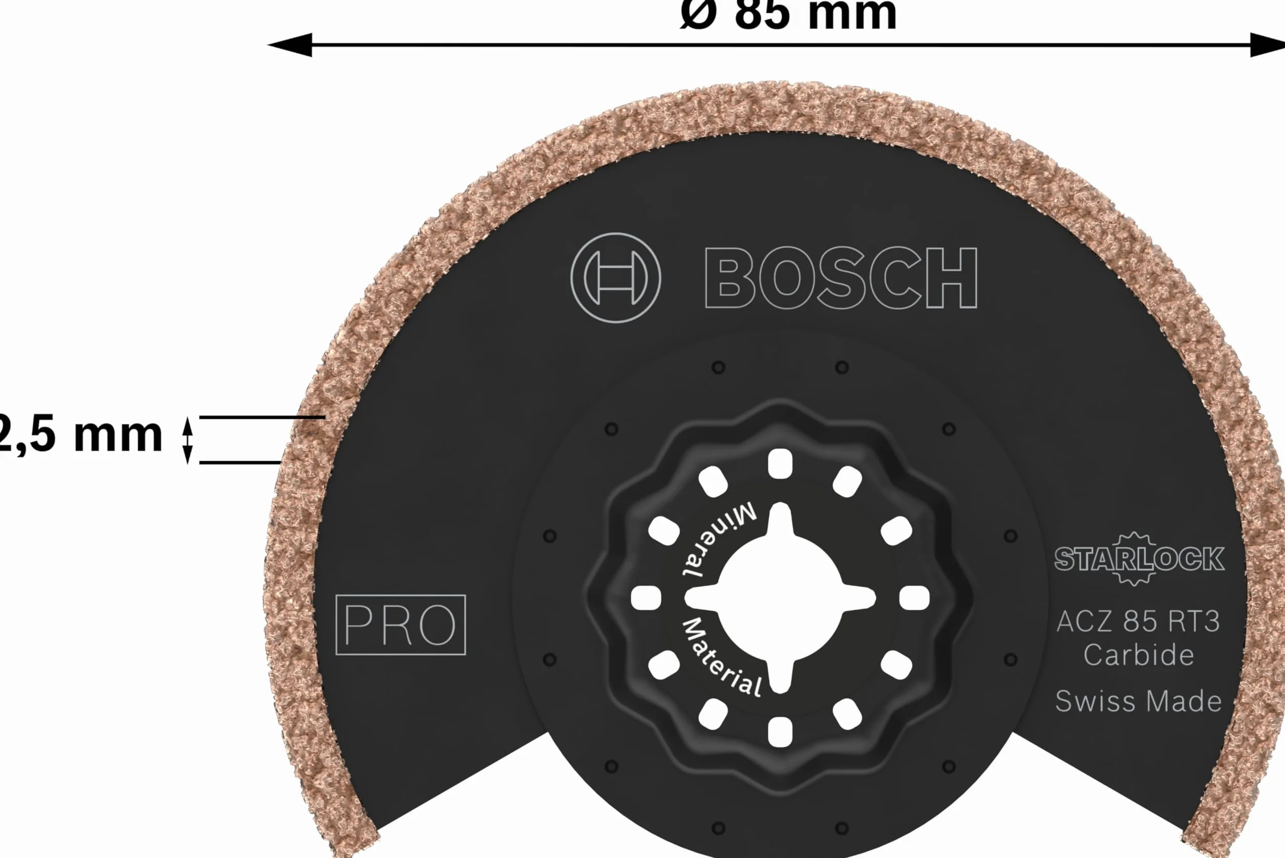 Bosch 10x Lame pour outil multifonctions PRO Multi Material ACZ 85 RT3 (pour Mortier, Béton cellulaire, Ø 85 mm, Professional Accessoire Outil multifonction)