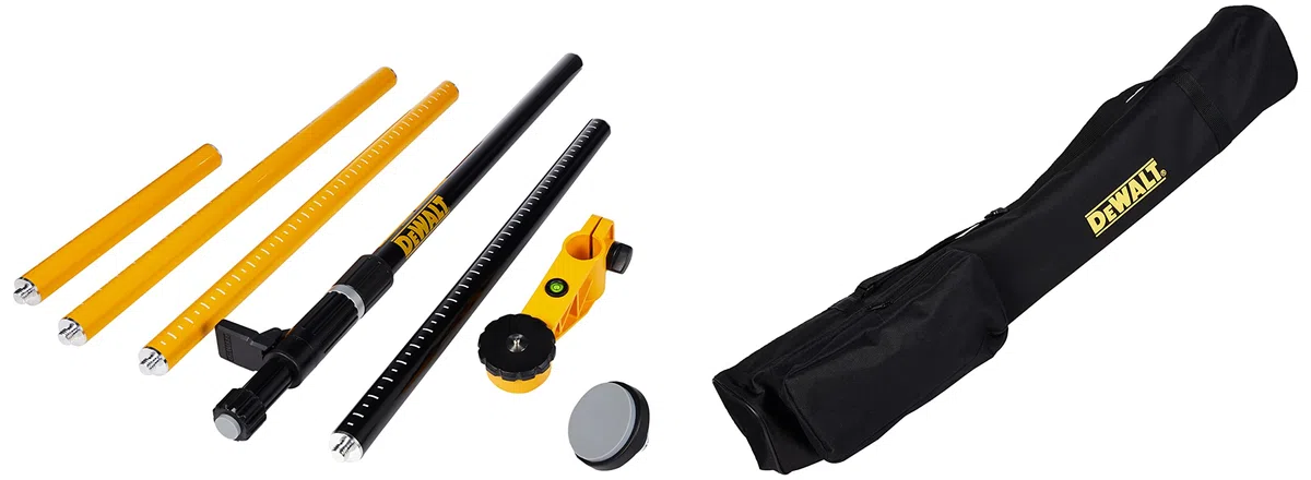 DEWALT Mât de montage de niveau laser, base de 6,3 mm (DW0882), 16,3 x 14,6 x 80 cm