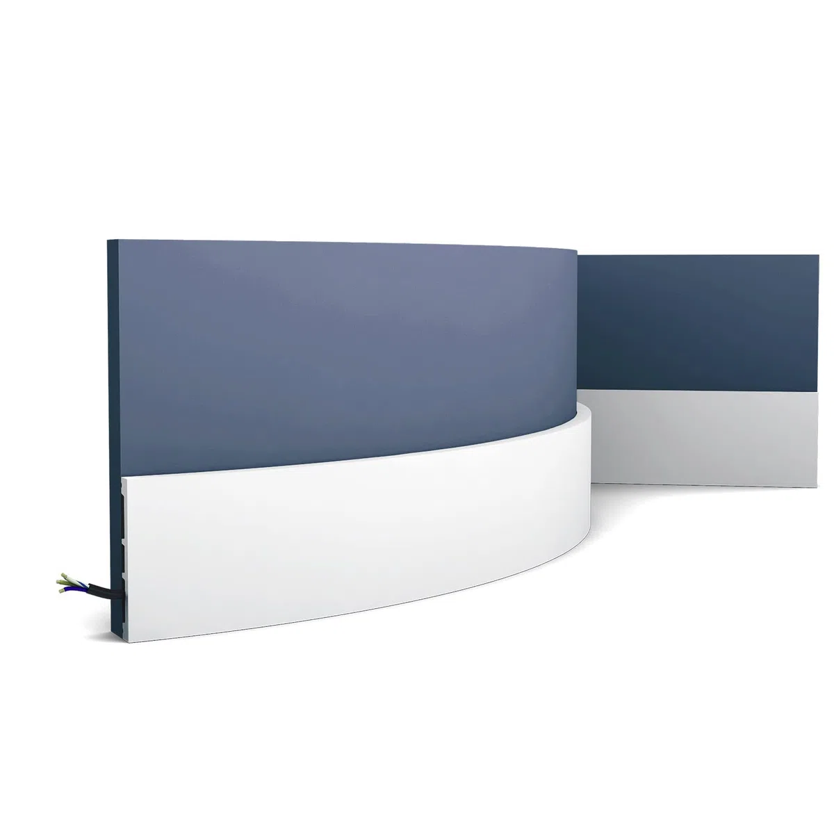 Orac Moulure flexible SX163F SQUARE Polyuréthane lisse angulaire avec passage de câble prétraité