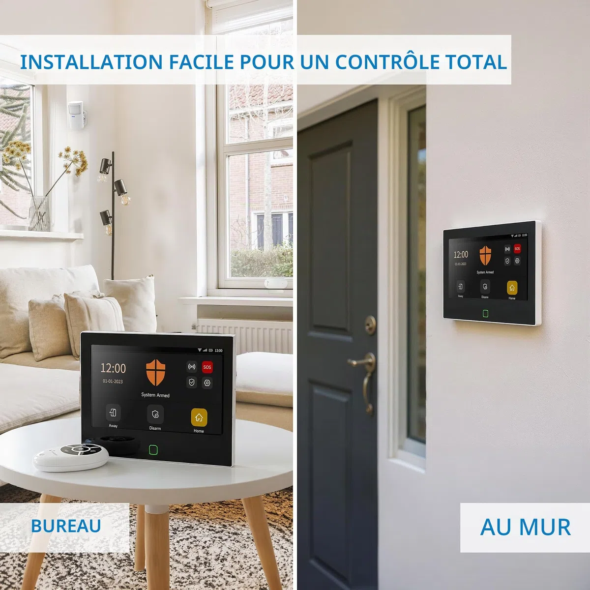 Nivian Système d’Alarme WiFi + GSM 4G Intelligent pour Maison ou Bureau – Kit Complet sans Fil avec Sirène Intégrée, Capteur de Mouvement, Détecteur d’Ouverture, Télécommande – App TUYA, SMS & Appels