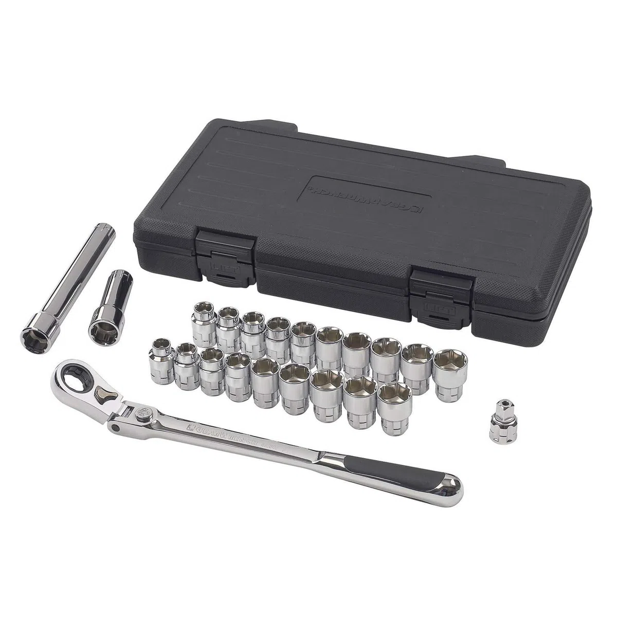 GearWrench Clé à molette 23 pièces. Taille 10mm, 6 pt. Pass-Thru 893823, boîte à outils de mécanique, standard, SAE/métrique