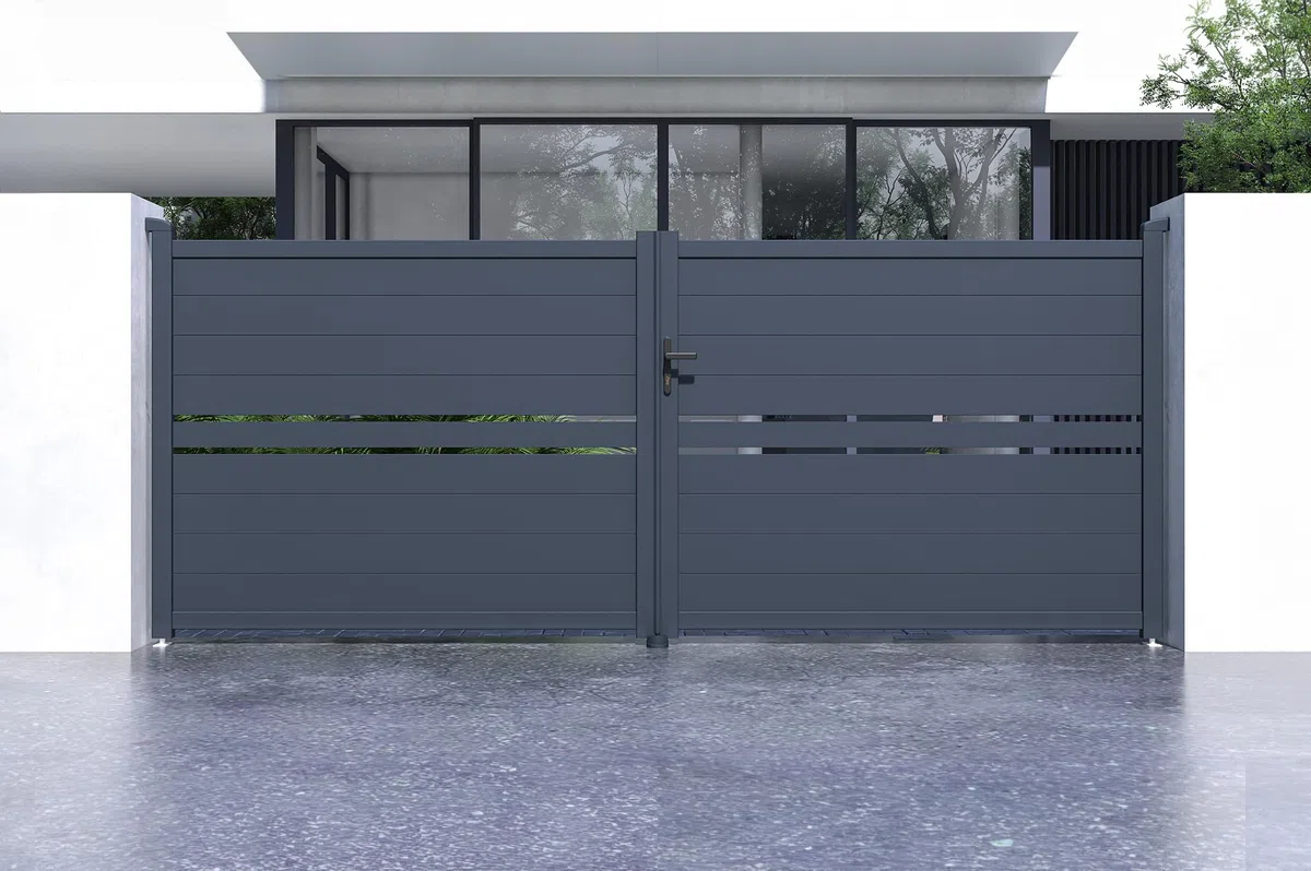 Casanoov Portail battant 4m CIMONE H.160 aluminium gris