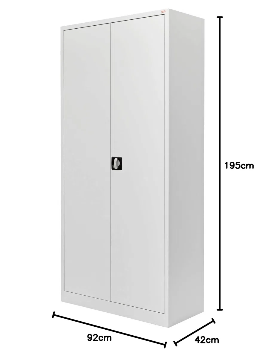 STIER Armoire Universelle avec 4 étagères 1950x920x420mm Gris Clair soudées