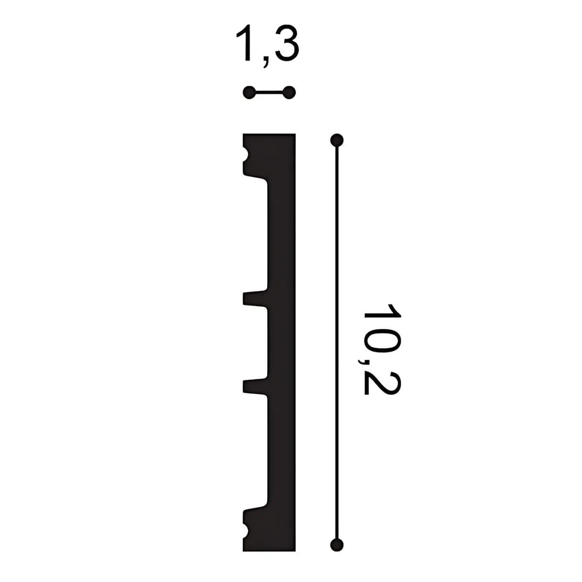 Orac Moulure flexible SX163F SQUARE Polyuréthane lisse angulaire avec passage de câble prétraité