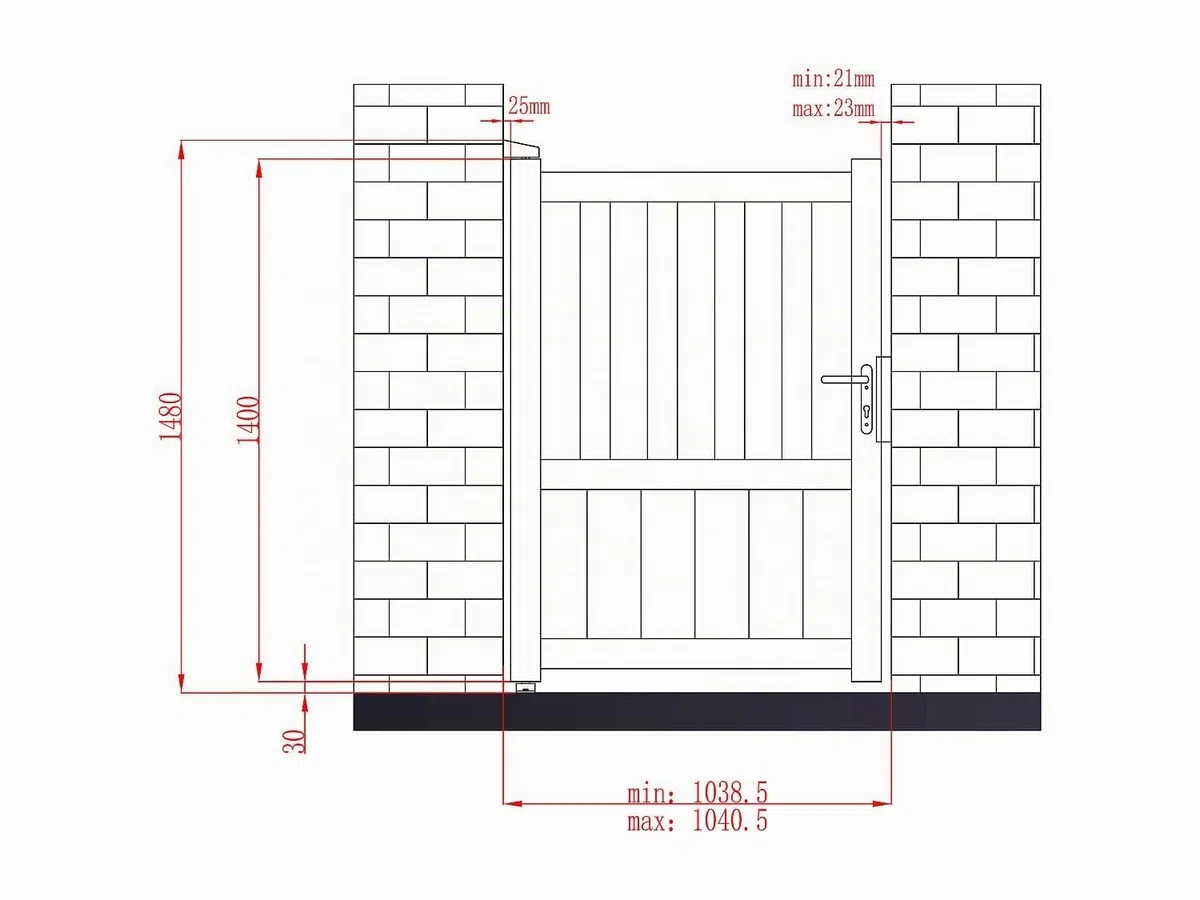Portillon battant aluminium ajouré L100 x H140 cm anthracite BARTOS