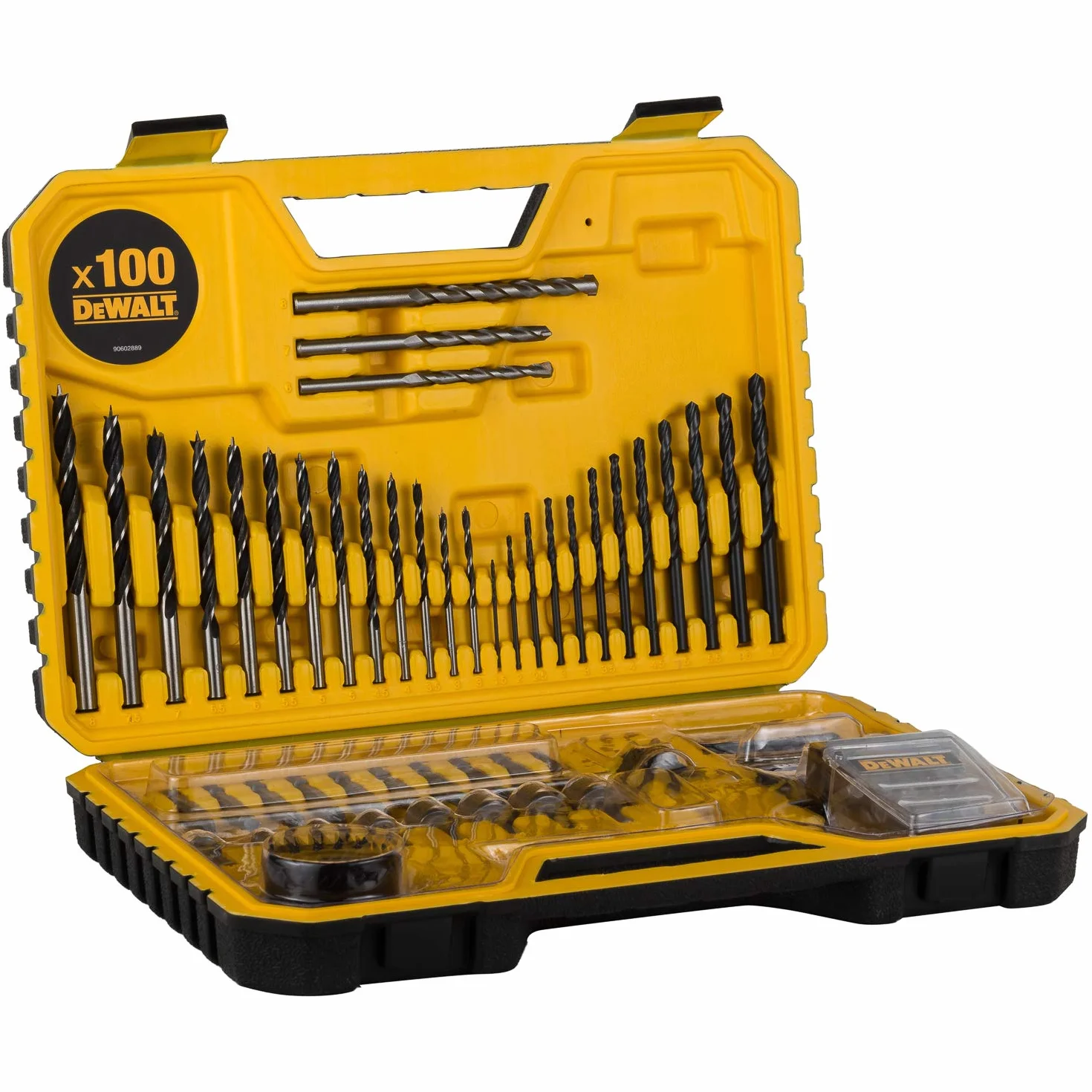 DEWALT - Meuleuse Brushless XR 18V 5Ah Li-Ion - DCG406NT-XJ - Meuleuse sans Fil avec Interrupteur à Palette - Lame Ø125mm - 1000W & Coffret de 100 Pièces de Perçage et Vissage Haute Performance