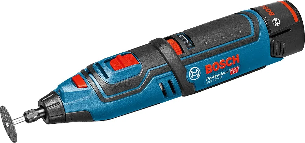 Bosch Professional 12V System outil rotatif sans-fil GRO 12V-35 (régime à vide : 5 000 – 35 000 tr/min, avec 2 batteries 2,0 Ah, chargeur rapide, L-BOXX)