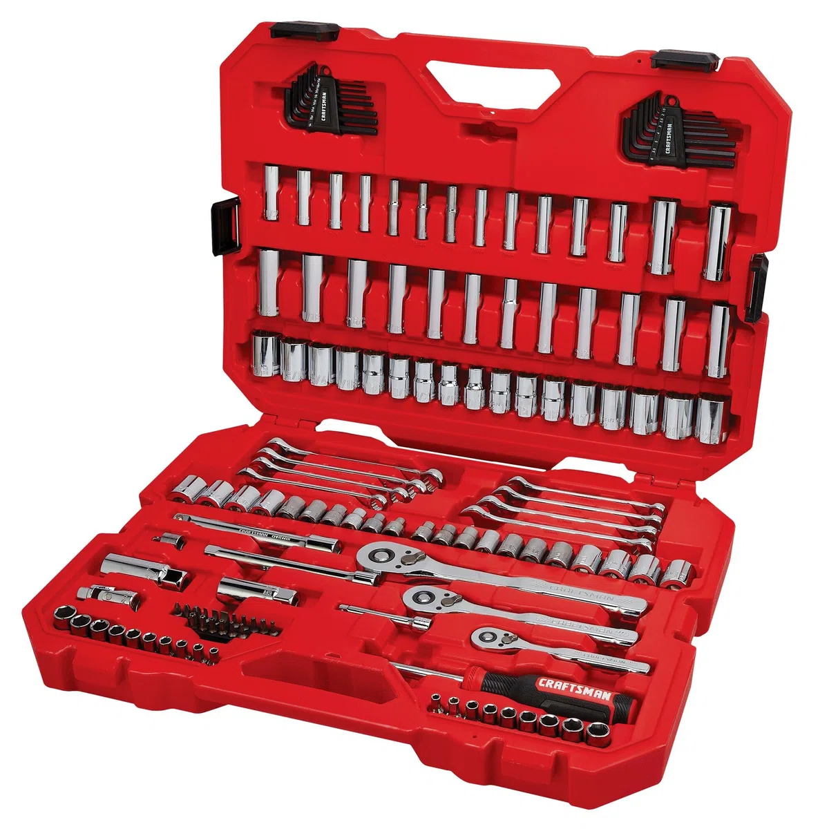 Craftsman CMMT12124 Ensemble d'outils de mécanique, 135 pièces, clés à douille tailles 1/4", 1/2" et 3/8" (6,35, 12,7, 9,5 mm)