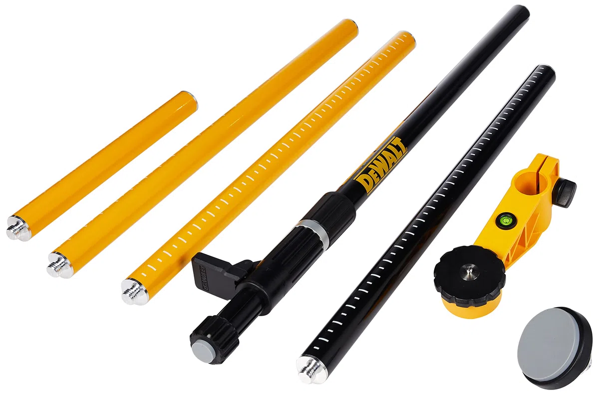 DEWALT Mât de montage de niveau laser, base de 6,3 mm (DW0882), 16,3 x 14,6 x 80 cm