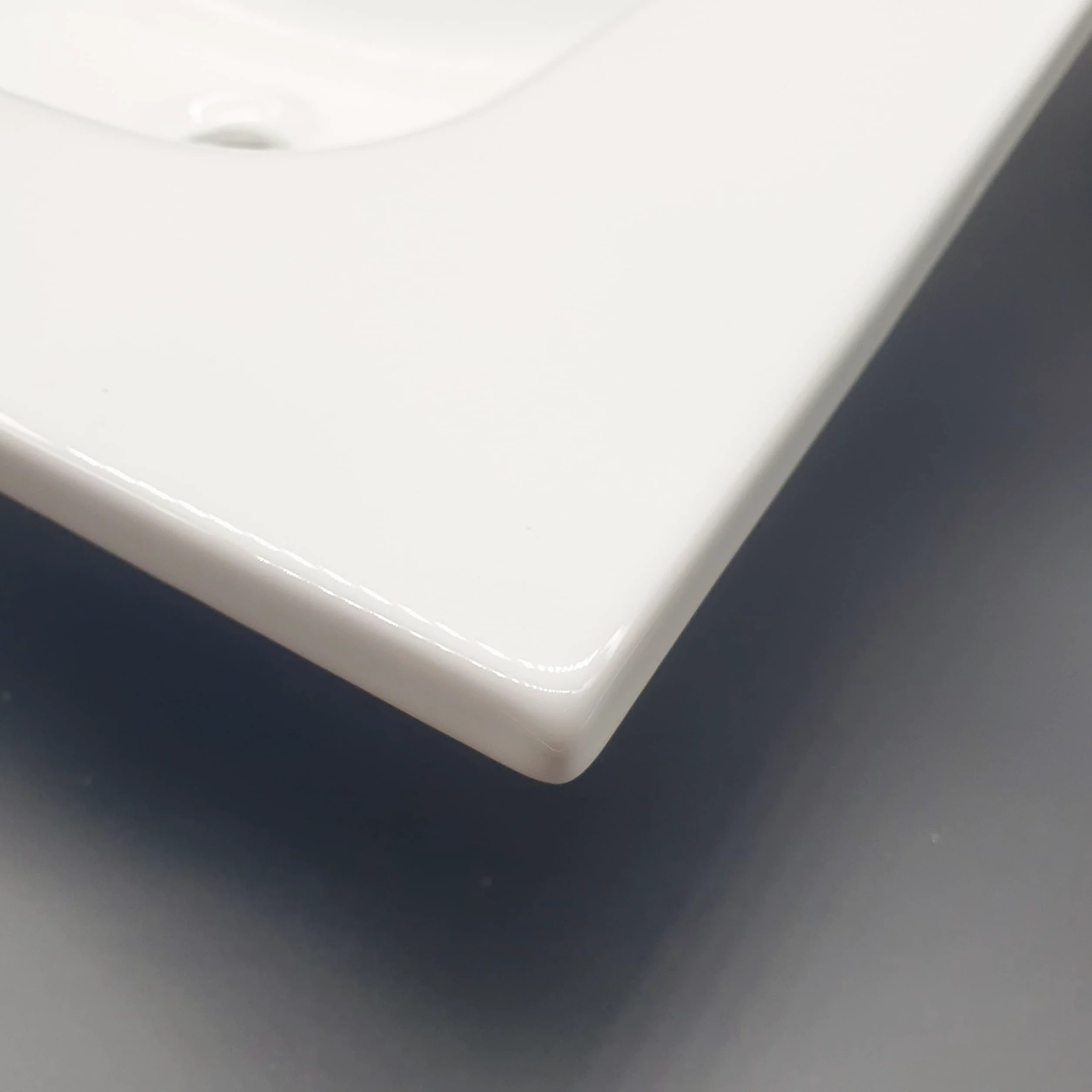 NORBE | Lavabo carré encastré en céramique | 80 x 46 cm | Évier de soutien design moderne | Finition blanche brillante | Lave-mains sans bonde| Bassin sanitaire de salle de bain (81 x 46,5 X 1,8 cm)