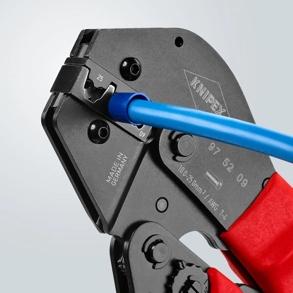 Knipex Pince à sertir également pour prise à deux mains avec gaines en plastique antidérapantes 250 mm, 97 52 09