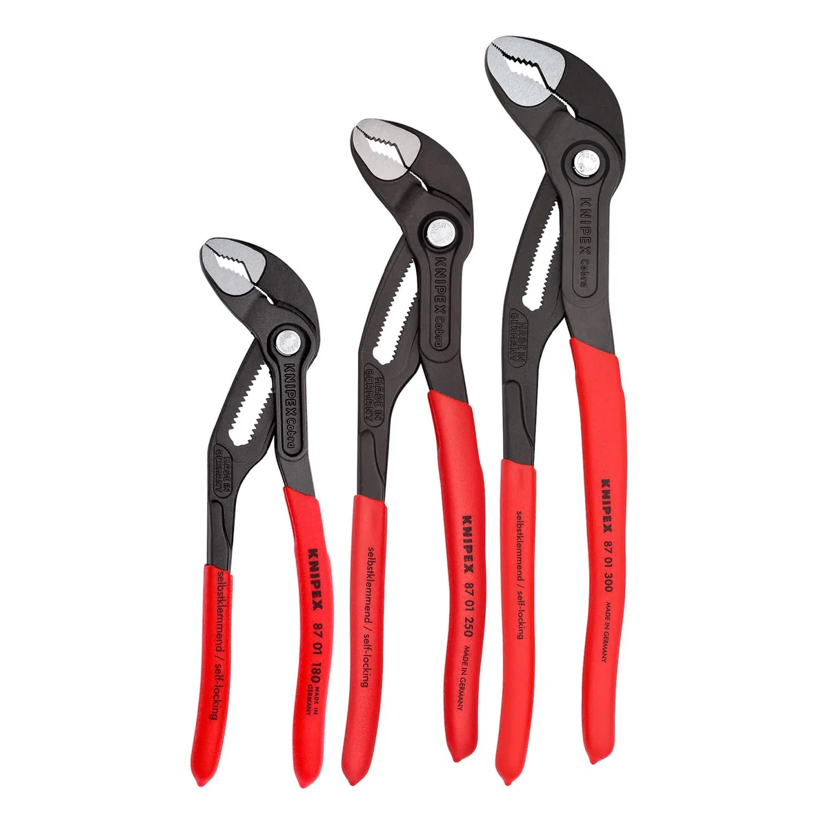 00 20 06 US1, Pinces Cobra 7,25,4 et 30,5 cm, Lot de 3 pièces