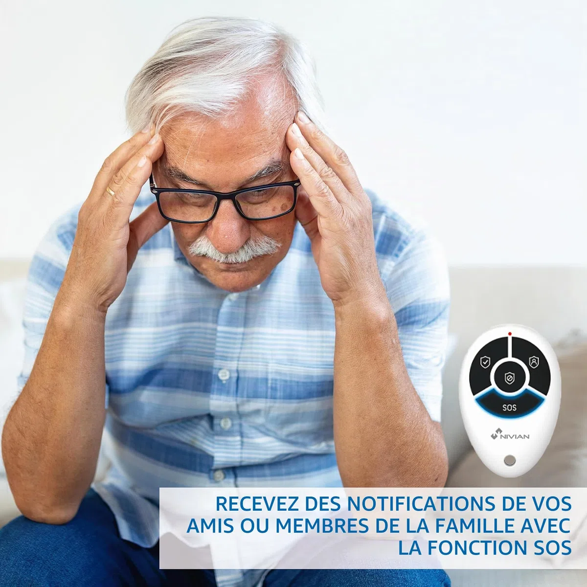 Nivian Système d’Alarme WiFi + GSM 4G Intelligent pour Maison ou Bureau – Kit Complet sans Fil avec Sirène Intégrée, Capteur de Mouvement, Détecteur d’Ouverture, Télécommande – App TUYA, SMS & Appels