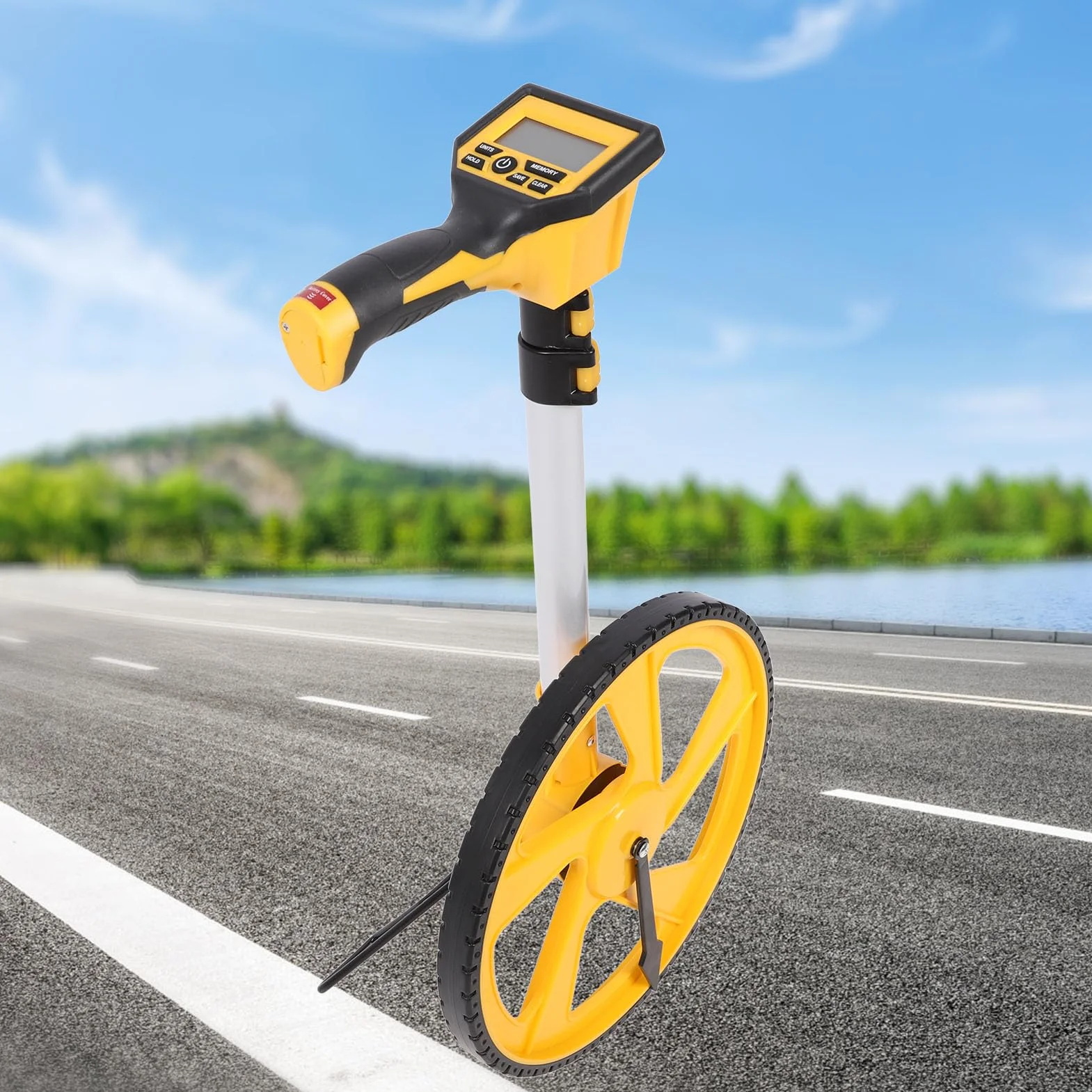 Roue de Mesure de Distance avec Affichage Numérique rétroéclairé, Outil de Mesure de Roulement Télescopique pour les évaluateurs de Propriétés, les Travailleurs de la Construction