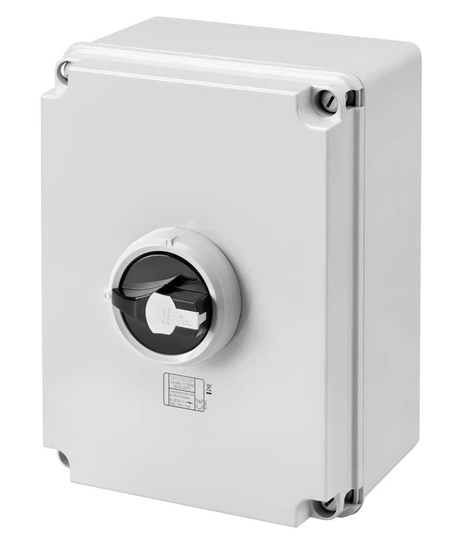 GEWISS GW70426P ISOLATEUR - HP - COMMAND - BOÎTE DE MATÉRIAUX ISOLANTS - 160A 4P - BOUTON NOIR VERROUILLABLE - IP66/67/69