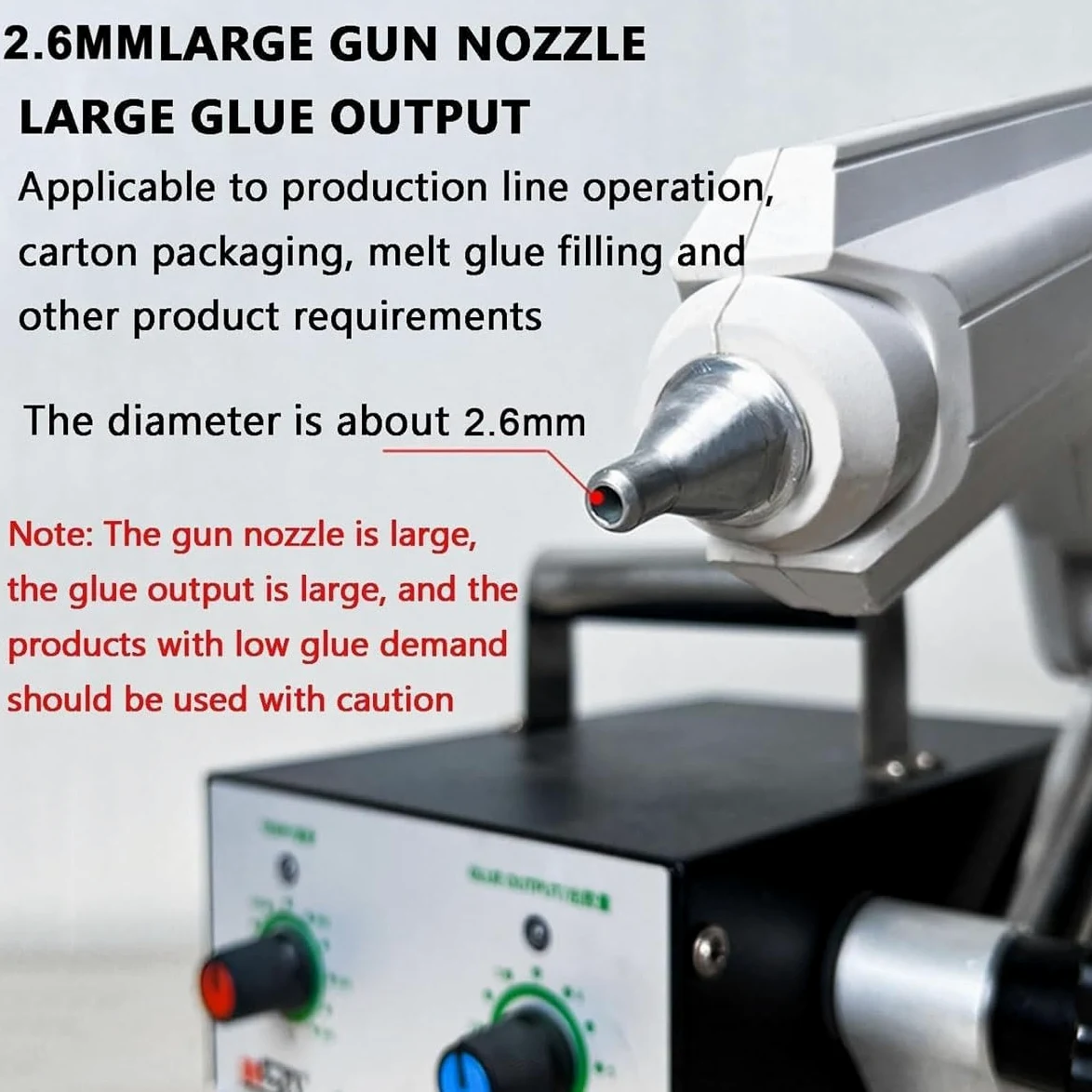 Machine à colle thermofusible à pédale avec température et angle réglables, distributeur de colle, dispositif d'égouttage automatique de colle avec buse de 2,6 mm pour le scellage