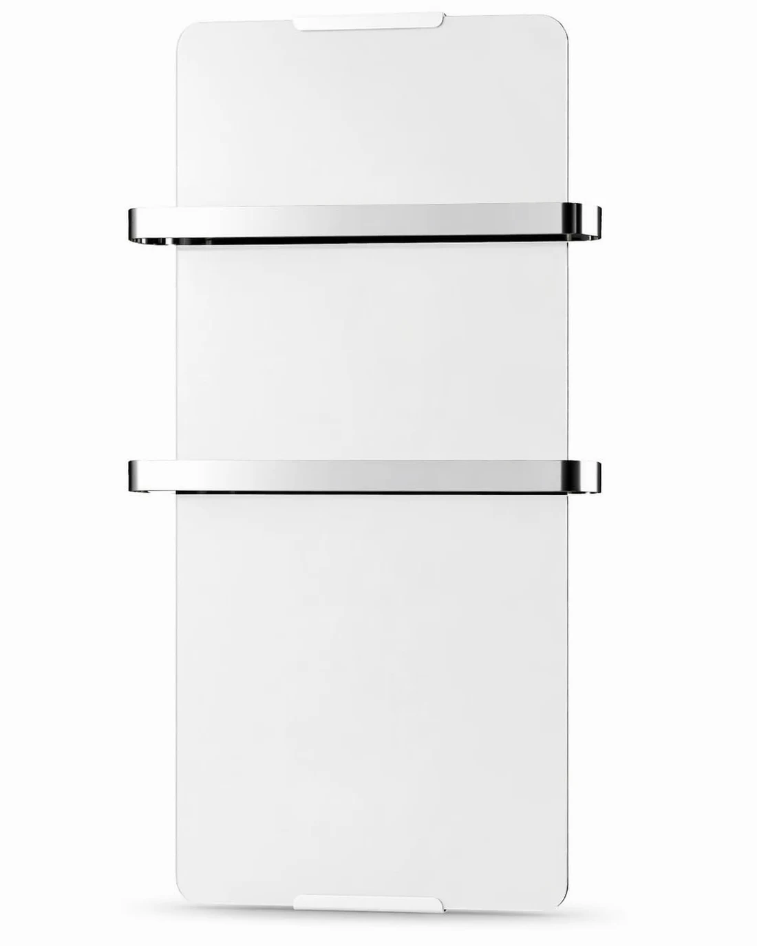 Chemin’Arte Sèche-Serviette Électrique Blanc 1200W - Radiateur Vertical - 120x6x46cm - 2 Barres Porte Serviettes - Conçu en France