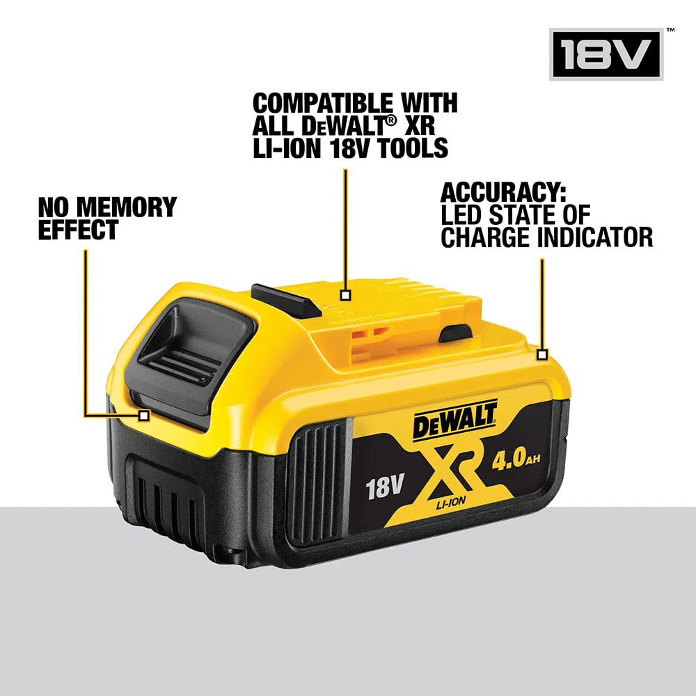 DEWALT Scie circulaire XR 18VBL - sans Batterie ni Chargeur - Multi-matériaux 115 mm Jaune & Batterie XR 18V 4 Ah Li-Ion - DCB182-XJ - Compatible Avec Tous Les Outils XR 18V
