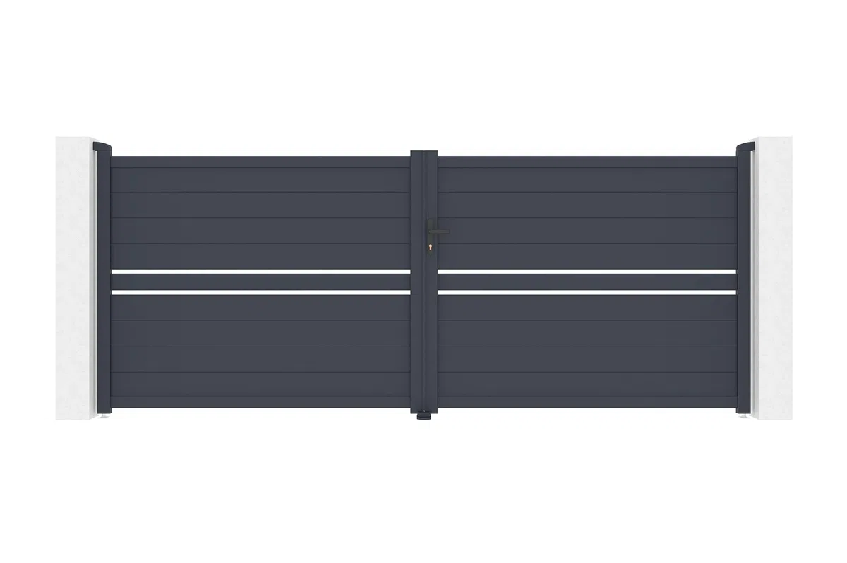 Casanoov Portail battant 4m CIMONE H.160 aluminium gris