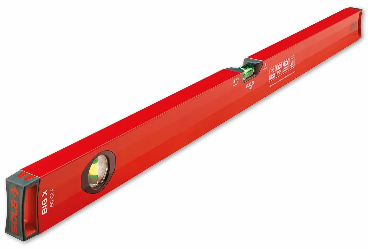 Niveau à Bulle Sola Bigx 3er Set Différentes Longueurs dans la Étui de Protection avec Étalon - 30/60/100