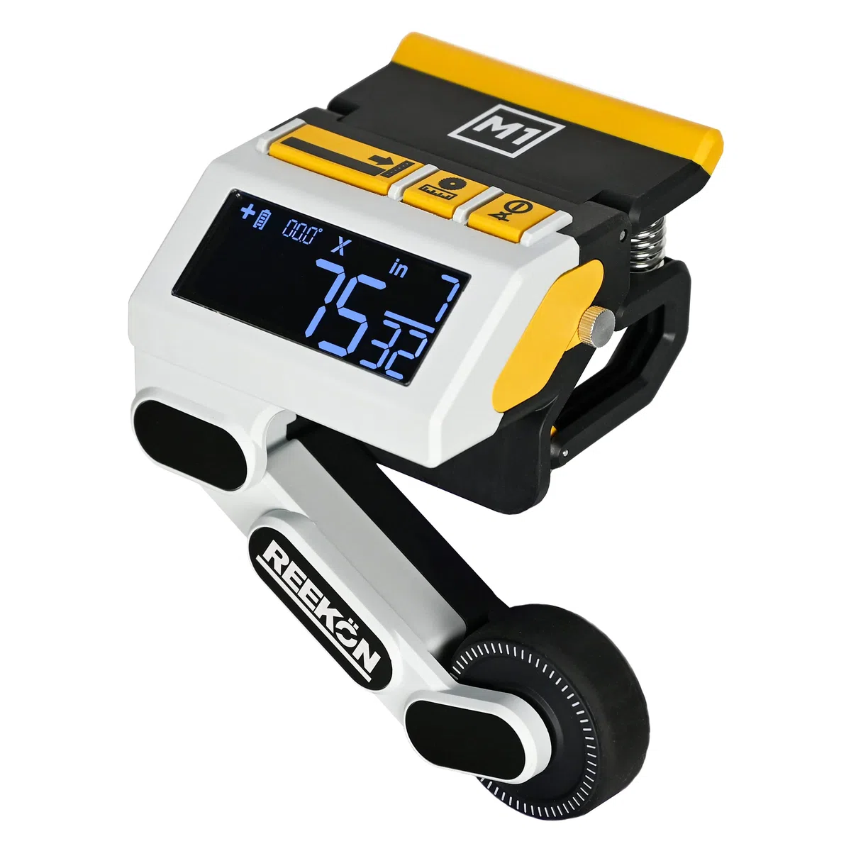 REEKON M1 Caliber Outil de mesure pour scies à onglets, élimine le besoin de mesurer et de marquer les matériaux, réduit le temps de coupe et renforce la sécurité, mesure les matériaux plats et ronds