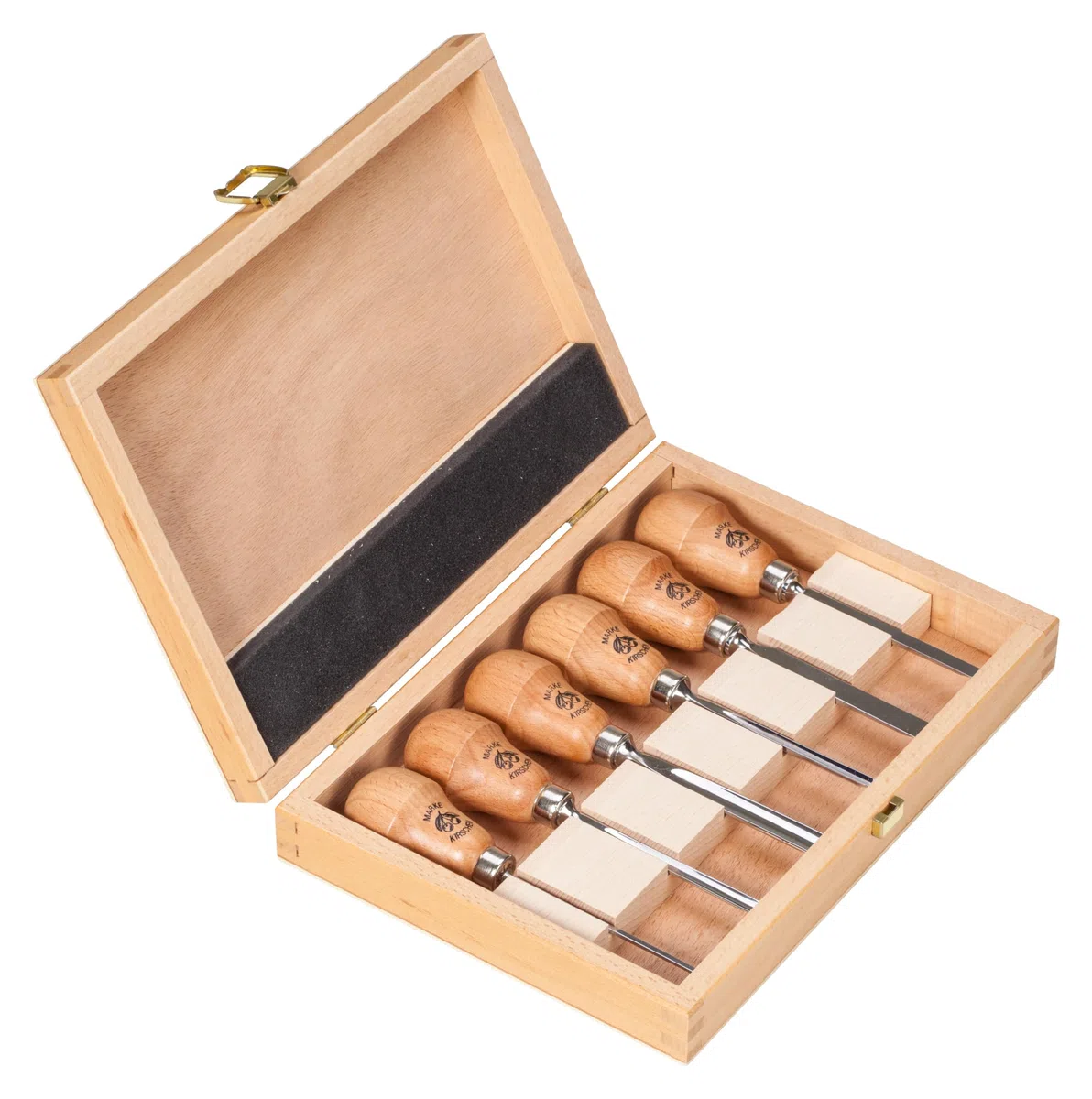 Kirschen Jeu de 6 outils de sculpteur, coffret en bois