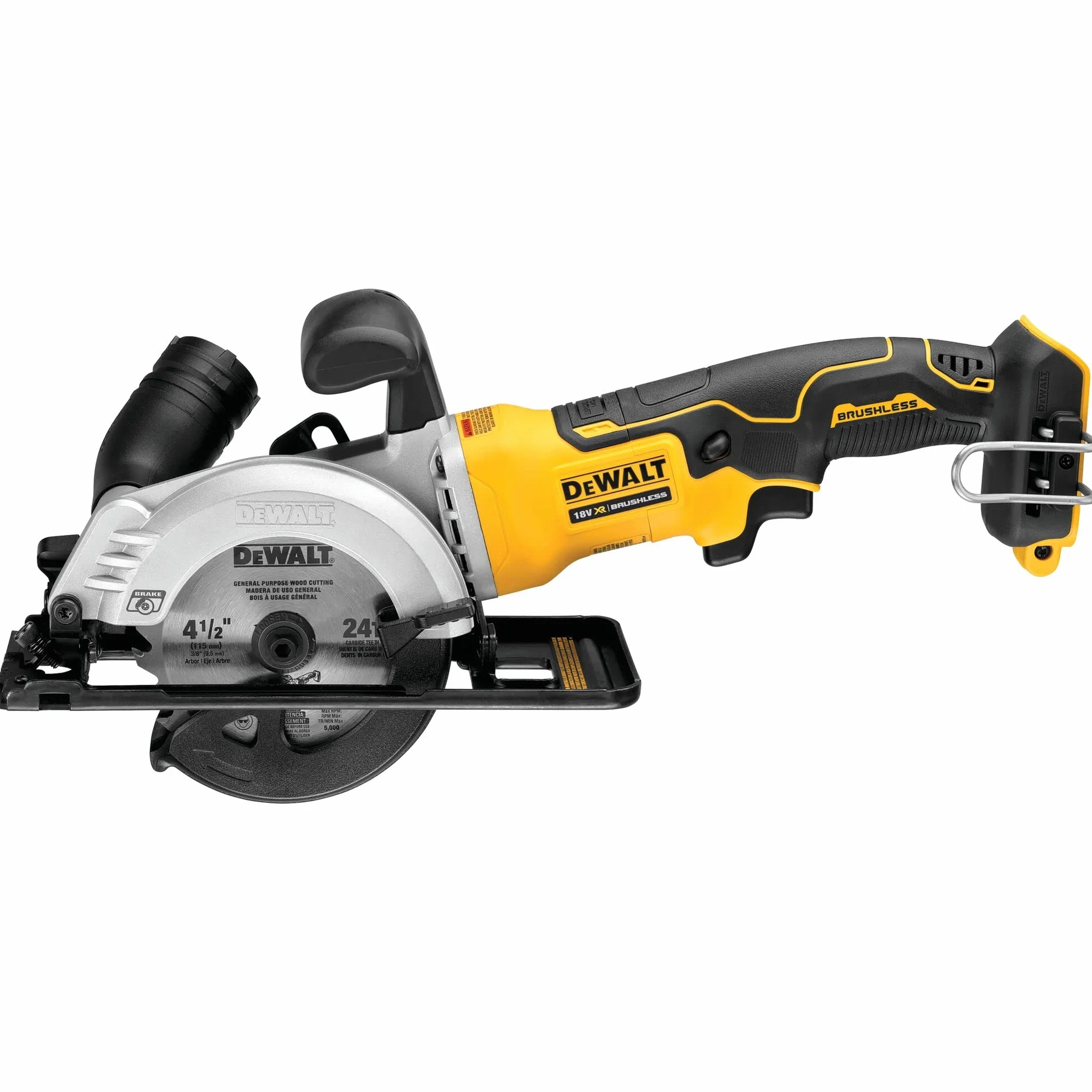 DEWALT Scie circulaire XR 18VBL - sans Batterie ni Chargeur - Multi-matériaux 115 mm Jaune & Batterie XR 18V 4 Ah Li-Ion - DCB182-XJ - Compatible Avec Tous Les Outils XR 18V