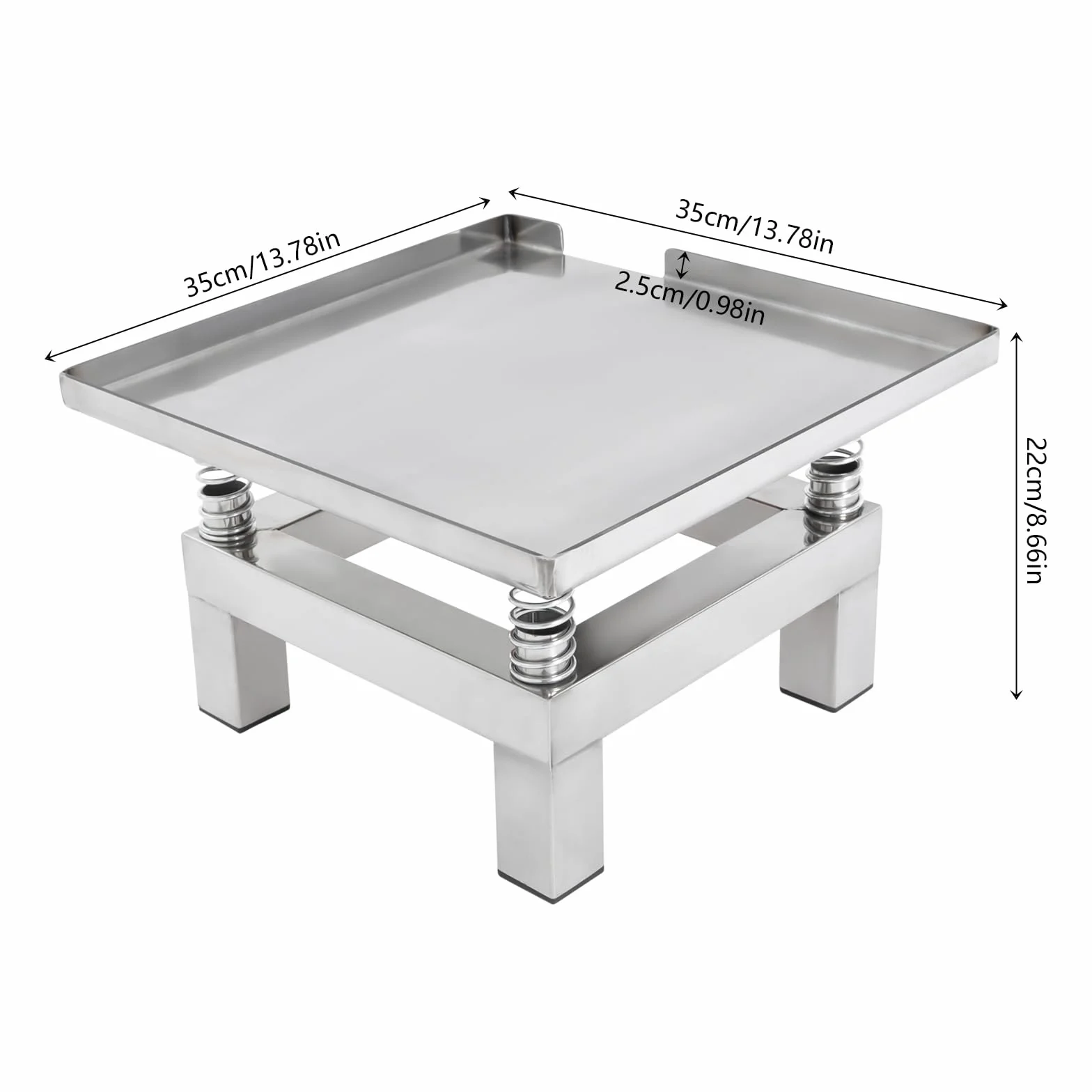 Table vibrante en acier inoxydable 50 W 3000-3600 tr/min – Plate-forme vibrante compacte pour tests de béton et contrôle de qualité – Table vibrante de laboratoire avec entraînement de précision
