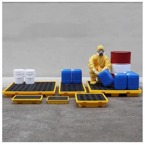 Générique Bac de rétention modulaire Anti-Fuite pour palettes, entrepôts et usines ; bac de rétention étanche pour fûts et barils ; idéal pour Le Stockage Industriel.