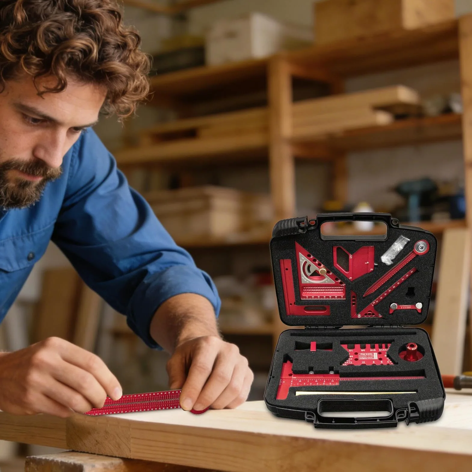 Équerre de Charpente Rapide Outil De Mesure Pour Menuiserie 10 Pièces | Kit d'Équerre de Traçage pour le Plancher, le Garage, les Travaux Extérieurs, la Menuiserie, la Construction